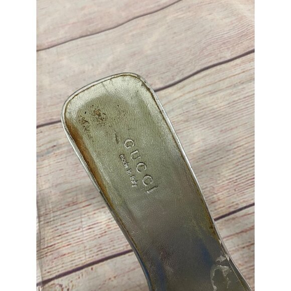 Gucci Women's Silver Slip Ons Mules - Have Wear And Tear - 8B - Picture 3 of 12